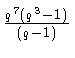 $ {\frac{q^{7}(q^3-1)}{(q-1)}}$