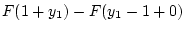 $ F(1+y_1)-F(y_1-1+0)$