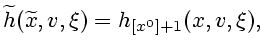 $\displaystyle \widetilde {h}(\widetilde {x},v,\xi)=h_{[x^0]+1} (x,v,\xi),$