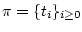 $\pi = \{t_i\}_{i\geq 0}$