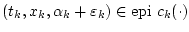 $(t_{k}, x_{k}, \alpha_{k}+\varepsilon_{k})\in
\mathrm{epi}\ c_{k}(\cdot)$