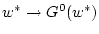 $w^* \to G^0(w^*)$