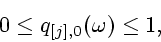 \begin{displaymath}
0 \leq q_{[j],0}(\omega)\leq 1,
\end{displaymath}