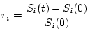$r_i={\displaystyle {\frac{S_i(t)-S_i(0)}{S_i(0)}}}$