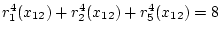 $r^4_1(x_{12})+r^4_2(x_{12})+r^4_5(x_{12})=8$