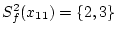 $S^2_f(x_{11})=\{2,3\}$