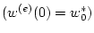$ (w^{(e)}(0)=w^*_{0}) $